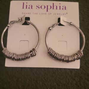 Lia Sophia Silver Rings Hoop Earrings